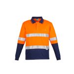 Mens Hi Vis Spliced L/S Polo - Hoop Taped