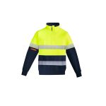 Mens Orange Flame Hi Vis 1/4 Zip Fleece Pullover - Hoop Taped