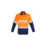 Mens Hi Vis Closed Front L/S Shirt - Hoop Taped