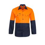 Lightweight Hi Vis L/S Vented Cotton Work Shirt