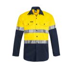 Hi Vis L/S Cotton Work Shirt With Reflective Tape