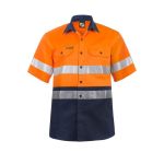 Hi Vis S/S Cotton Work Shirt With Reflective Tape