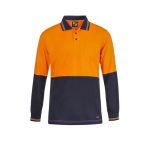 Hi Vis L/S Cotton Back Polo With Pocket