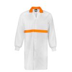 Food Industry L/S Dustcoat With Contrast Collar, Chestband, Internal Patch Pockets