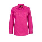 Ladies Lightweight L/S Closed Front Cotton Work Shirt