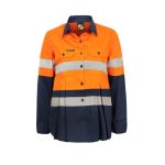 Maternity Lightweight Hi Vis L/S Vented Cotton Work Shirt With Reflective Tape