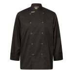Lightweight Executive Black Chefs Jacket - Long Sleeve With Press Studs