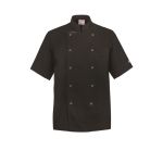 Lightweight Executive Black Chefs Jacket - Short Sleeve With Press Studs