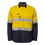 Hrc2 Men's Hivis Open Front Fr Shirt With Gusset Sleeves And Fr Tape