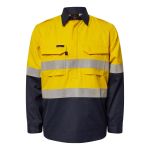Hrc2 Men's Hivis Closed Front Fr Shirt With Gusset Sleeves And Fr Tape