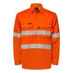 HRC2 Men's Hi Vis Open Front FR Shirt With Gusset Sleeves And FR Tape