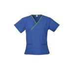 Contrast Womens Crossover Scrubs Top