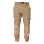Stretch Cotton Cargo Pants with Elasticised Hem