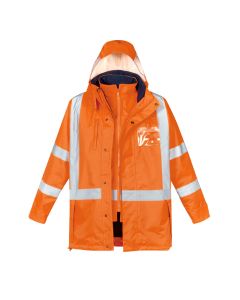 Mens Hi Vis X Back 4 In 1 Waterproof Jacket