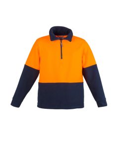 Unisex Hi Vis 1/2 Zip Polar Fleece Pullover