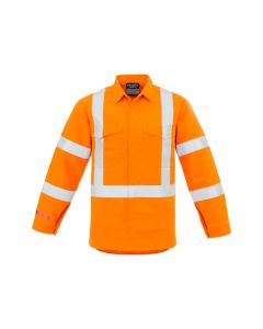 Mens Red Flame Hi Vis X Back Shirt