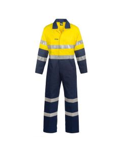 Hi Vis Cotton Coveralls With Industrial Laundry Tape