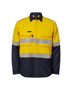 Hrc2 Men's Hivis Open Front Fr Shirt With Gusset Sleeves And Fr Tape