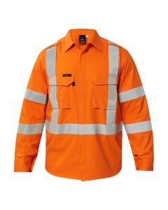 HRC2 Men's Hi Vis Open Front Shirt With X Pattern FR Tape - NSW Rail Complaint