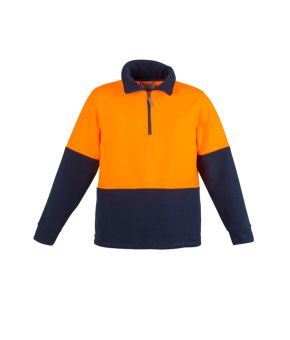 Unisex Hi Vis 1/2 Zip Polar Fleece Pullover