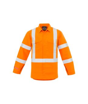 Mens Red Flame Hi Vis X Back Shirt