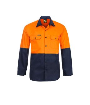 Lightweight Hi Vis L/S Vented Cotton Work Shirt