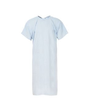 Seersucker Gown with Shoulder Studs