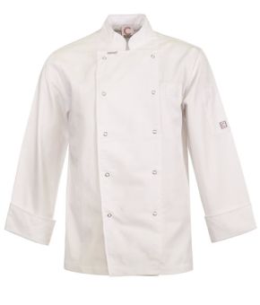 Lightweight Executive White Chefs Jacket -  Long Sleeve With Press Studs