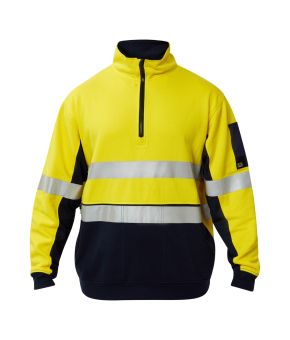 Hivis Half Zip Cotton Fleece Pullover With Tape